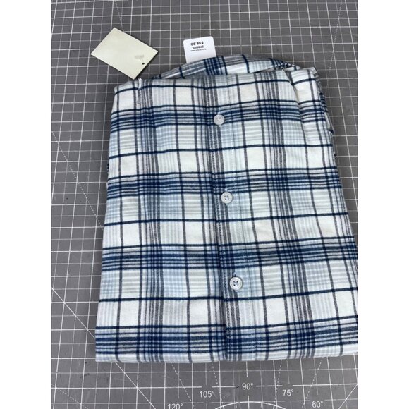 Orvis Men's Tech Check Flannel Long Sleeve Shirt XL Blue/White Plaid - Picture 6 of 9